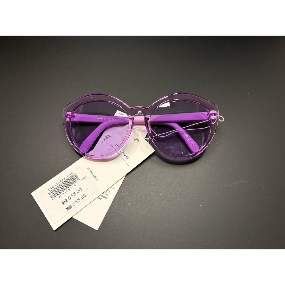Janie & Jack Accessories- Purple CatEye Sunglasses- Purple Lens Girls 1-2 yr NWT